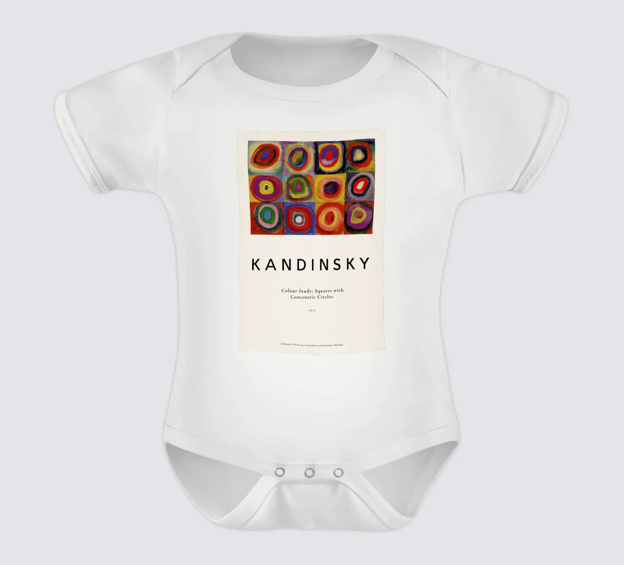 Kandinsky - Colour Study: Squares with Concentric Circles body neonato maniche corte da ARTOTHEK