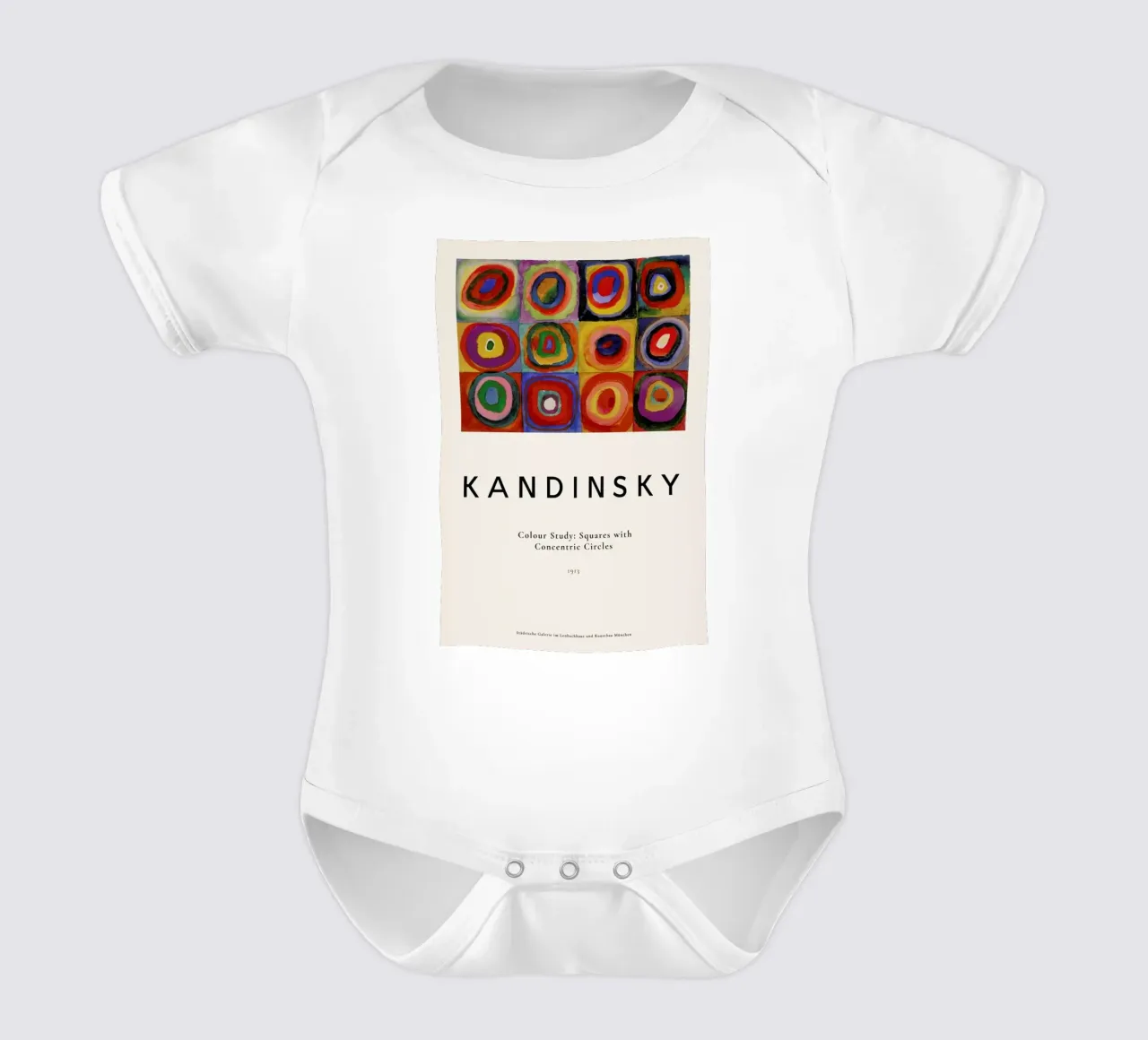 Kandinsky - Colour Study: Squares with Concentric Circles Kurzarm Babybody von ARTOTHEK