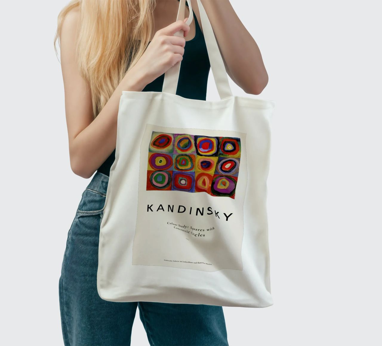Kandinsky - Colour Study: Squares with Concentric Circles borsa in juta da ARTOTHEK