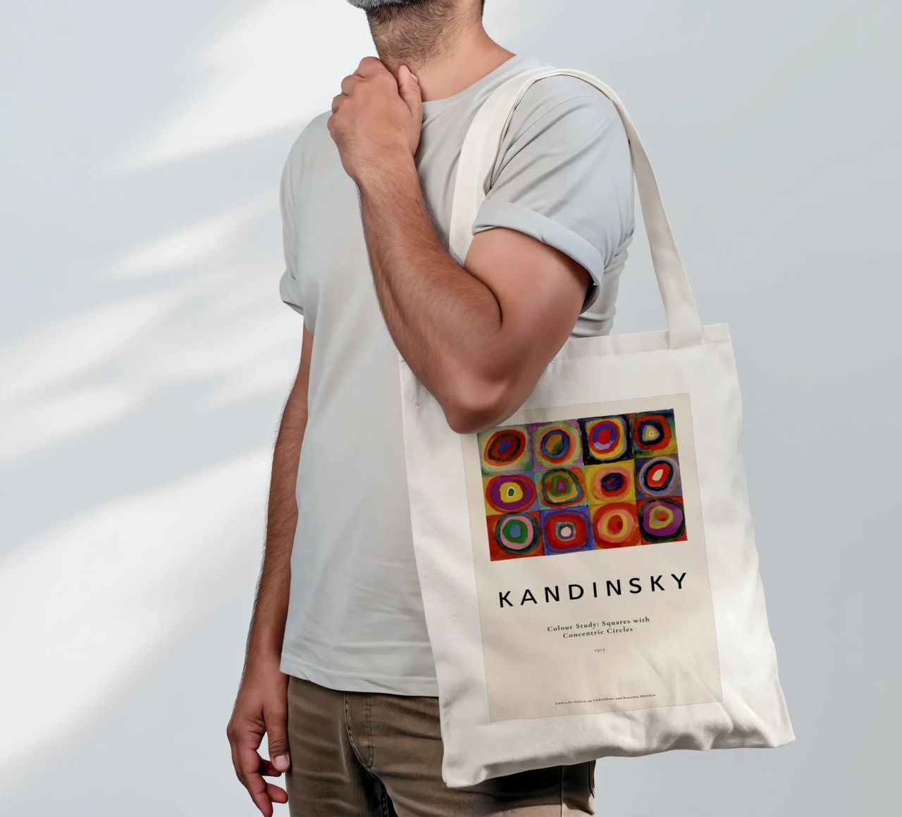 Kandinsky - Colour Study: Squares with Concentric Circles borsa in juta da ARTOTHEK