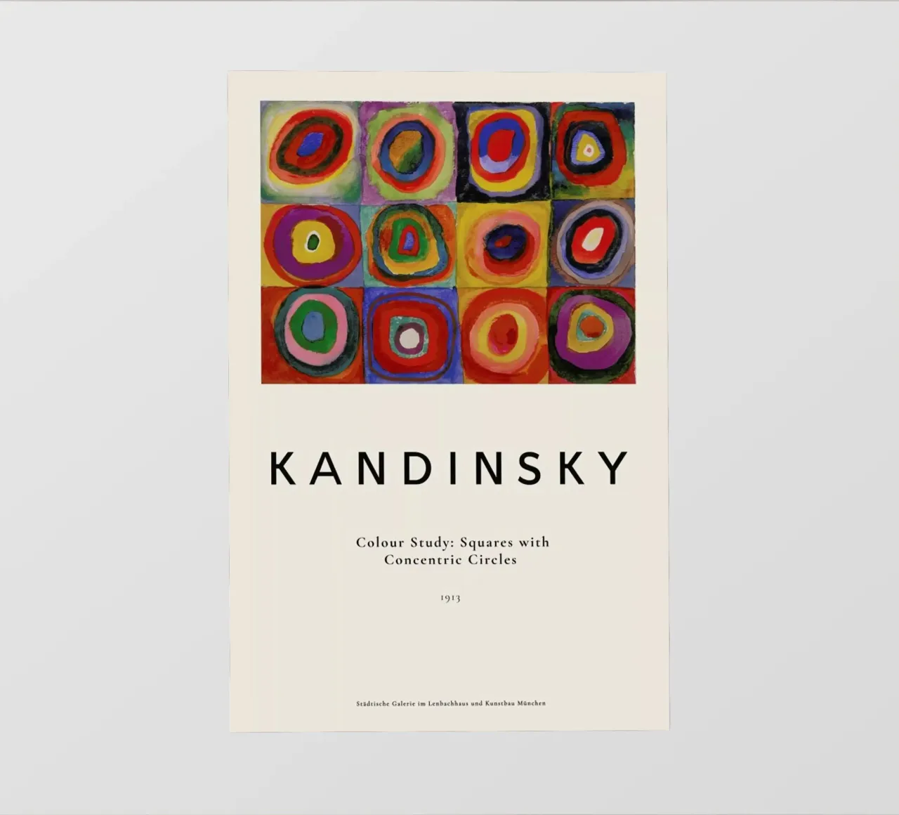 Kandinsky - Colour Study: Squares with Concentric Circles pellicola backlit da ARTOTHEK