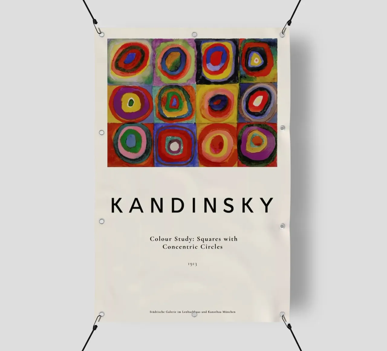 Kandinsky - Colour Study: Squares with Concentric Circles PVC Plane von ARTOTHEK