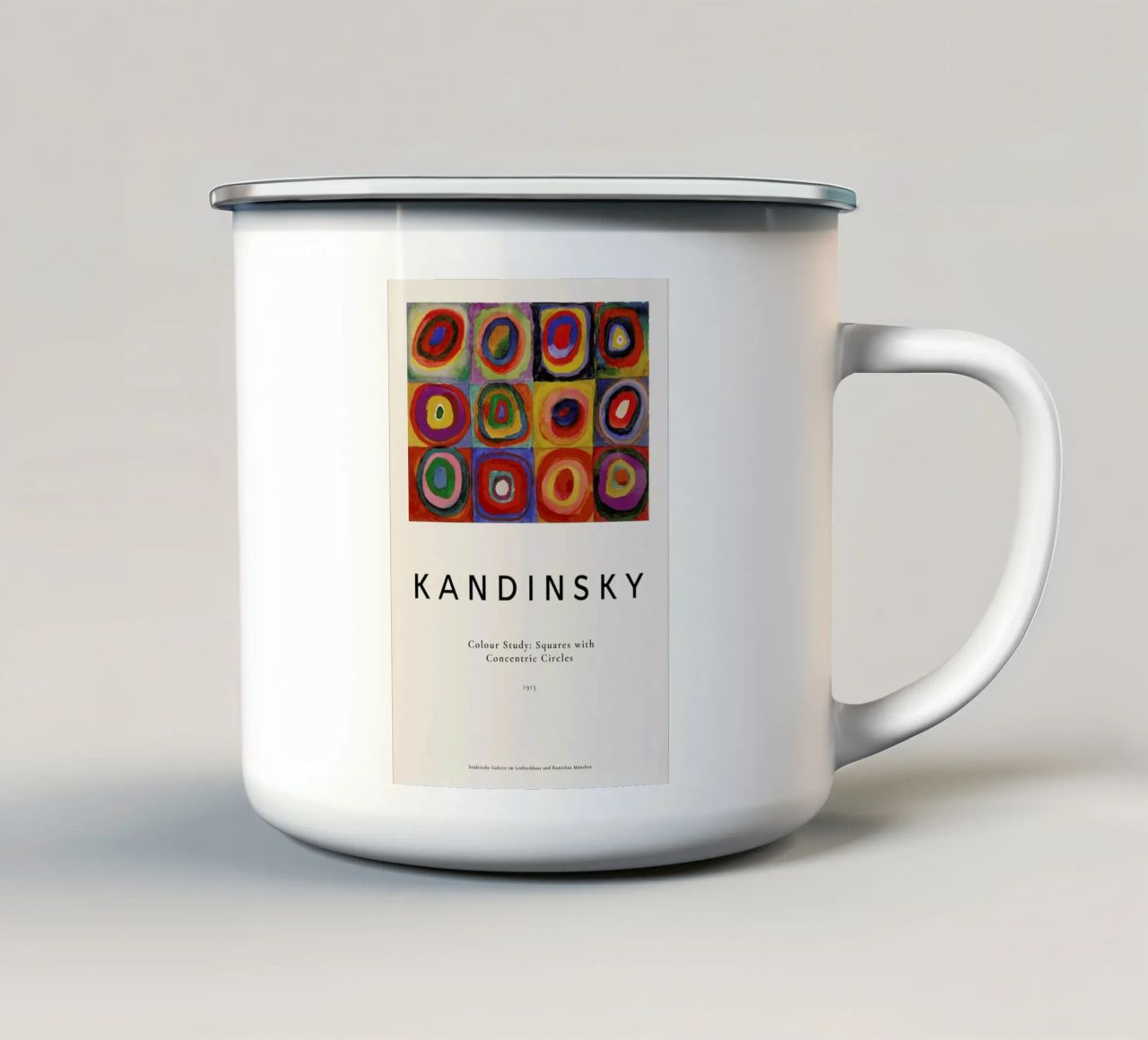 Kandinsky - Colour Study: Squares with Concentric Circles tazza in smalto da ARTOTHEK