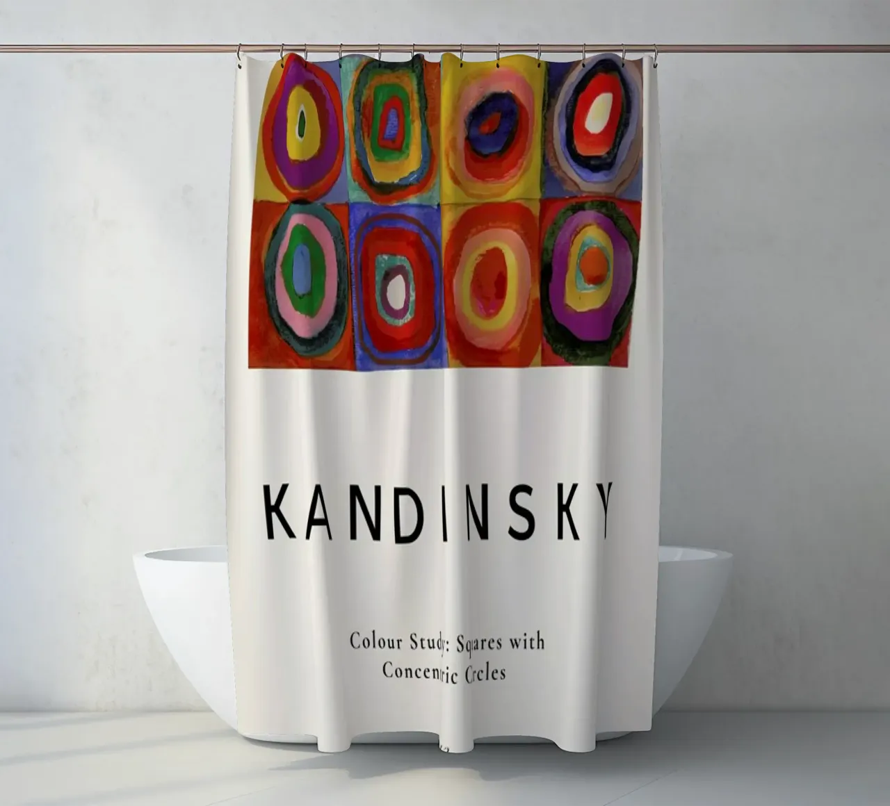 Kandinsky - Colour Study: Squares with Concentric Circles tenda da doccia da ARTOTHEK