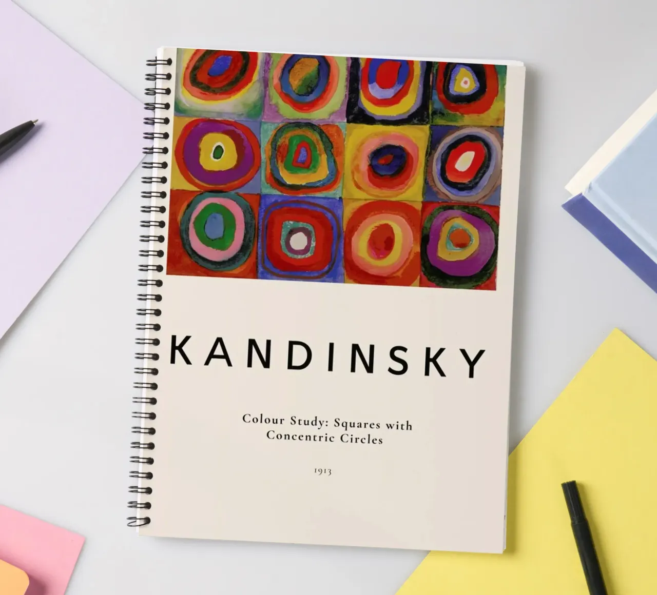 Kandinsky - Colour Study: Squares with Concentric Circles diario ad anelli da ARTOTHEK