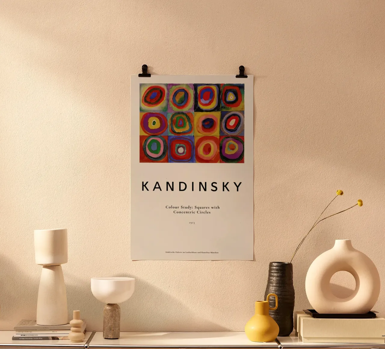 Kandinsky - Colour Study: Squares with Concentric Circles carta hahnemühle da ARTOTHEK