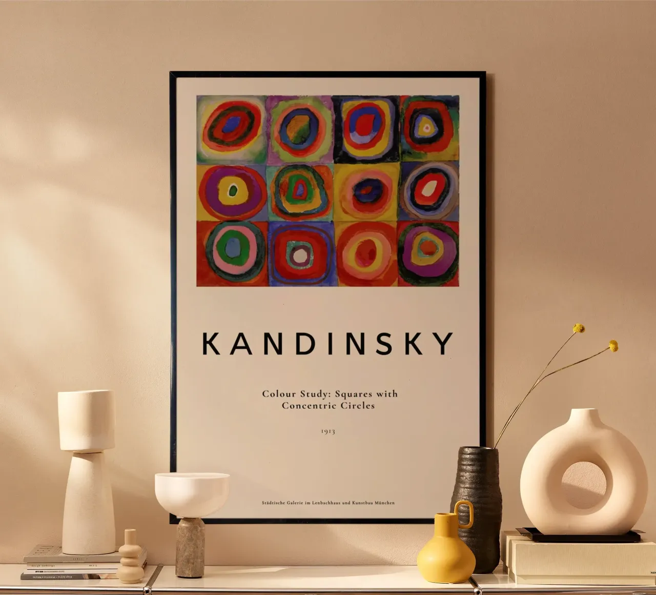 Kandinsky - Colour Study: Squares with Concentric Circles carta hahnemühle da ARTOTHEK