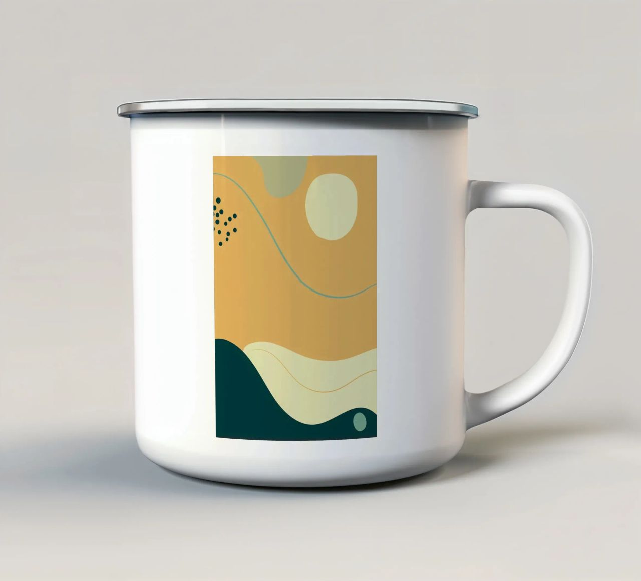 sole onde cerchi punti linee curve tazza in smalto da Janine P McGuire