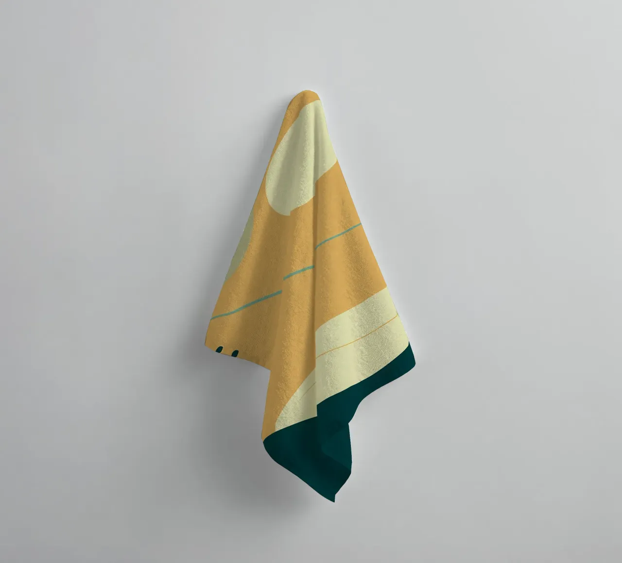 sun waves circles dots curved-lines towel by Janine P McGuire