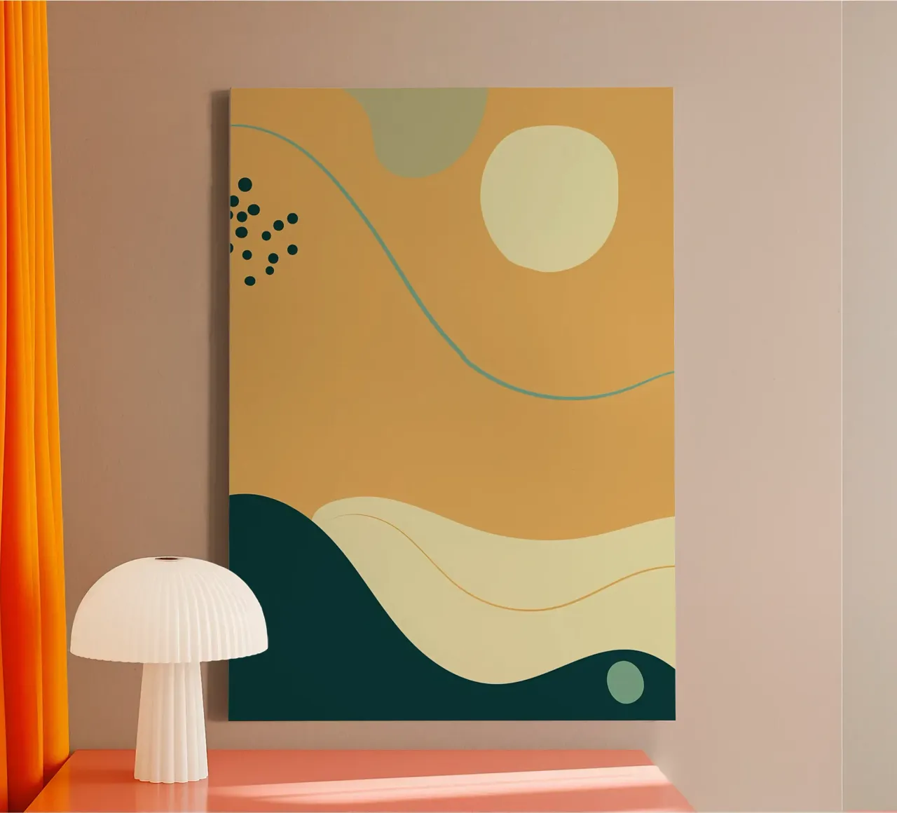 sun waves circles dots curved-lines canvas by Janine P McGuire
