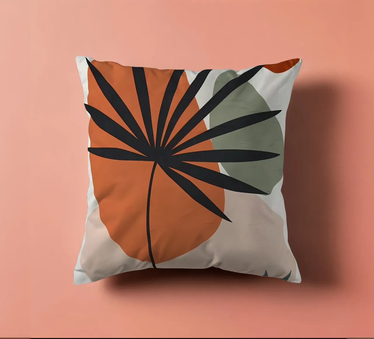forme astratte foglie di palma forme geometriche cuscino da Janine P McGuire