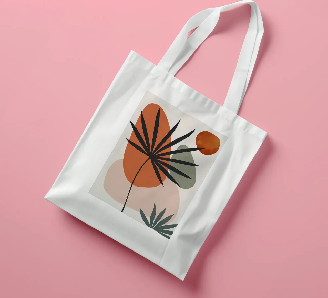 forme astratte foglie di palma forme geometriche borsa in juta da Janine P McGuire