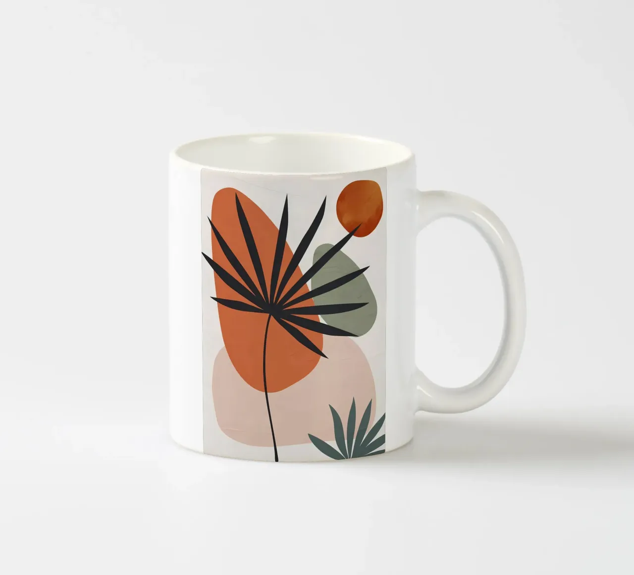 forme astratte foglie di palma forme geometriche tazza in ceramica da Janine P McGuire