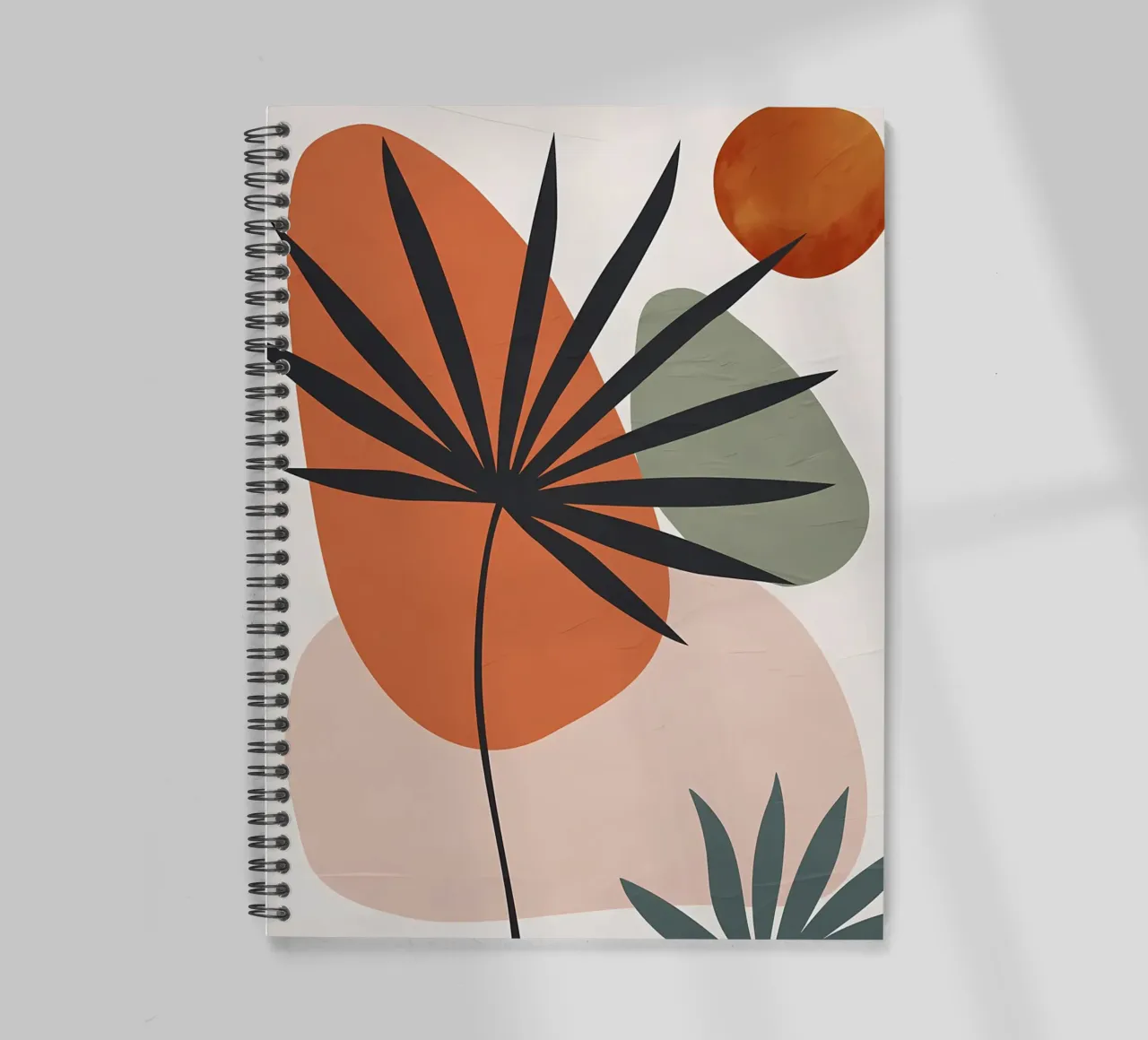 abstract shapes palm leaves geometric shapes spiral notebook by Janine P McGuire