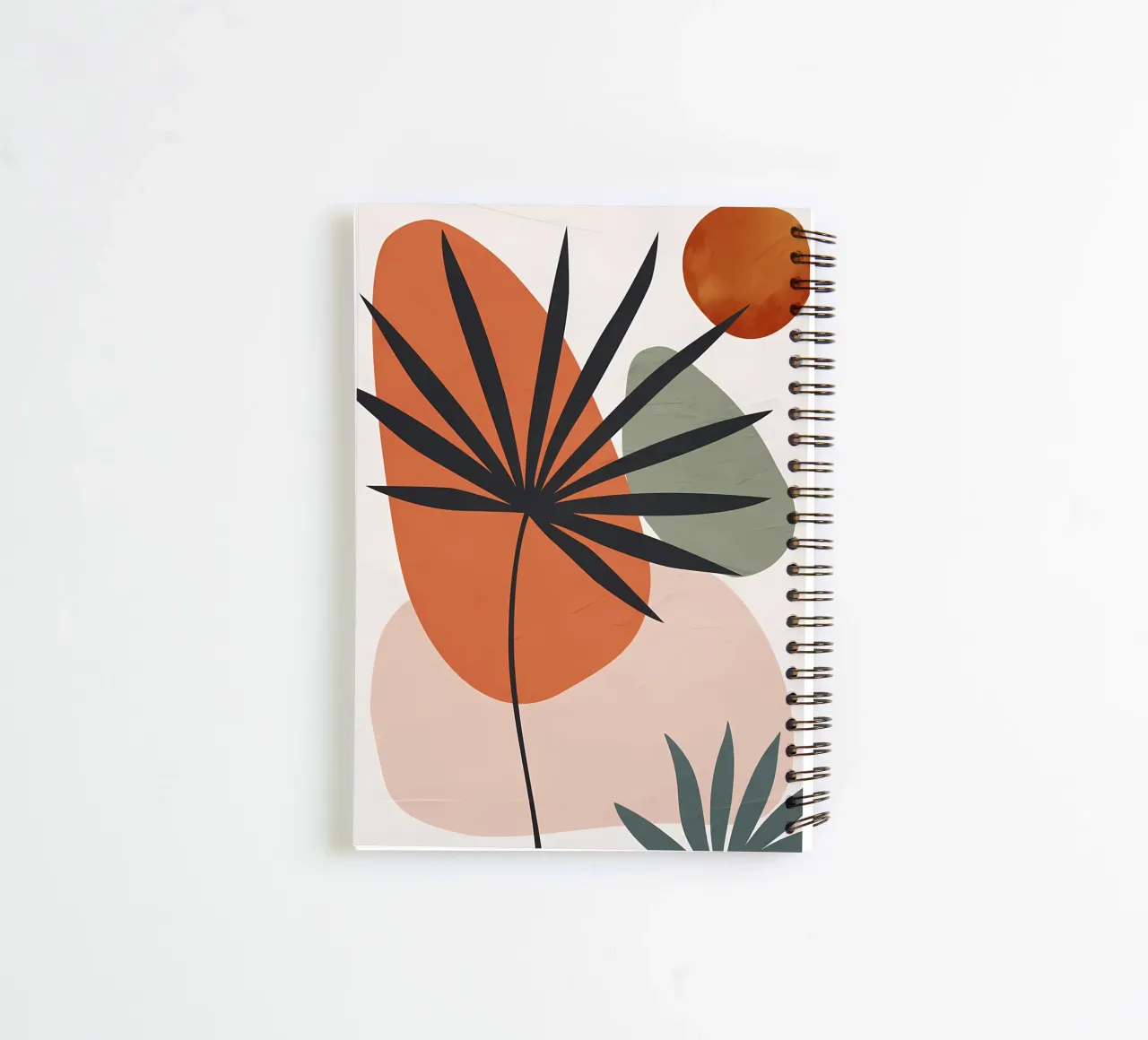 abstract shapes palm leaves geometric shapes spiral notebook by Janine P McGuire