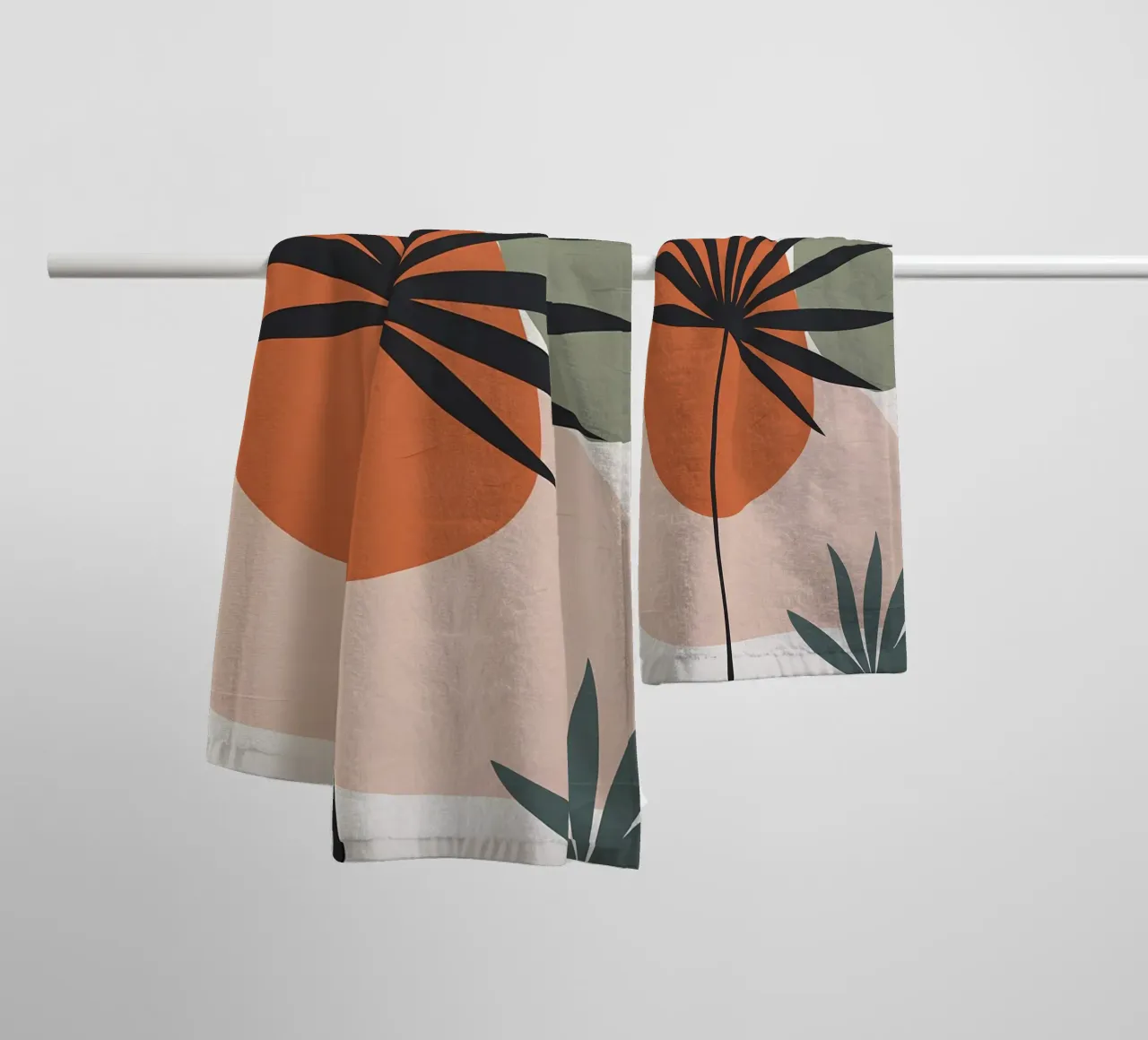 forme astratte foglie di palma forme geometriche asciugamano da bagno da Janine P McGuire