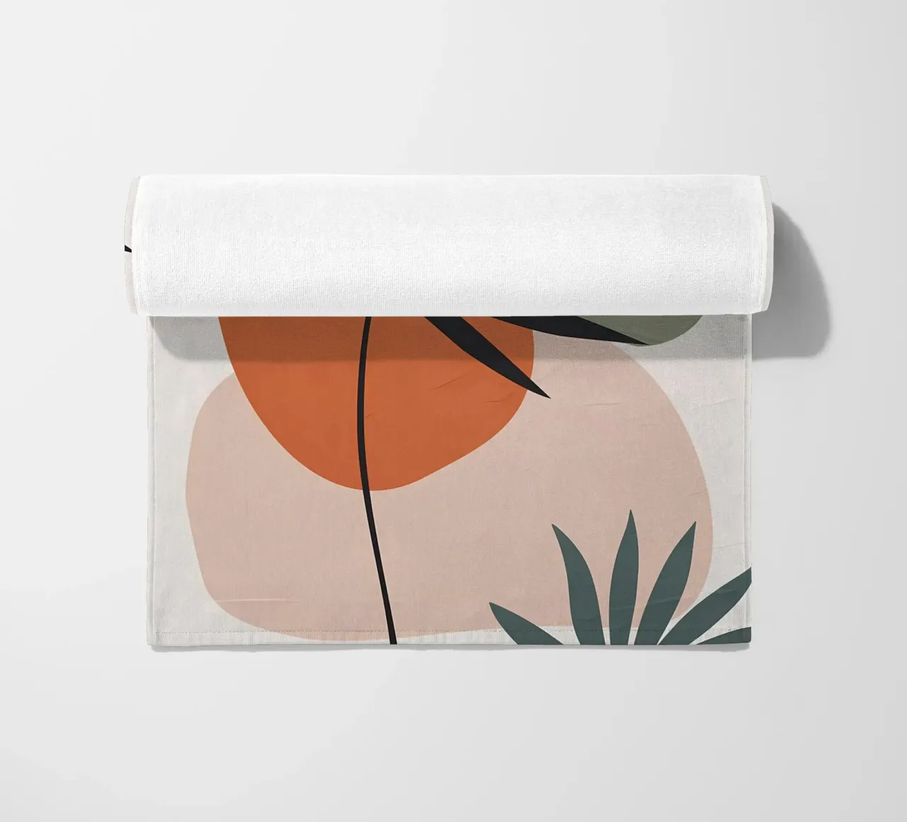 forme astratte foglie di palma forme geometriche telo mare da Janine P McGuire
