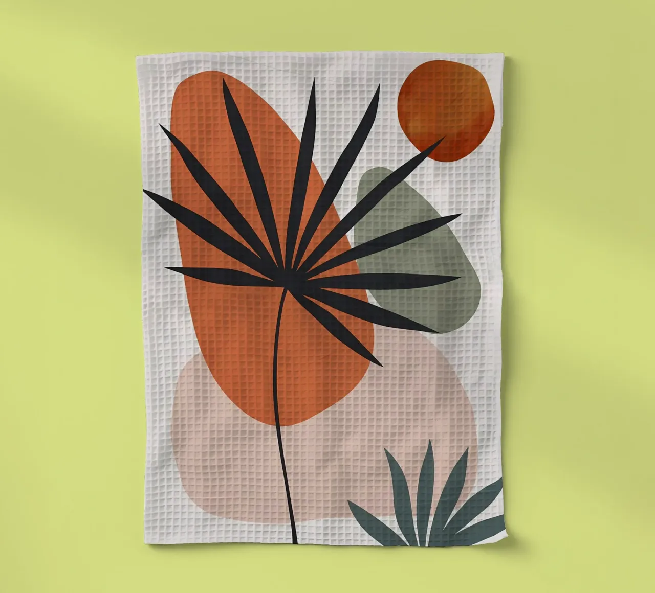 forme astratte foglie di palma forme geometriche canovaccio da cucina da Janine P McGuire