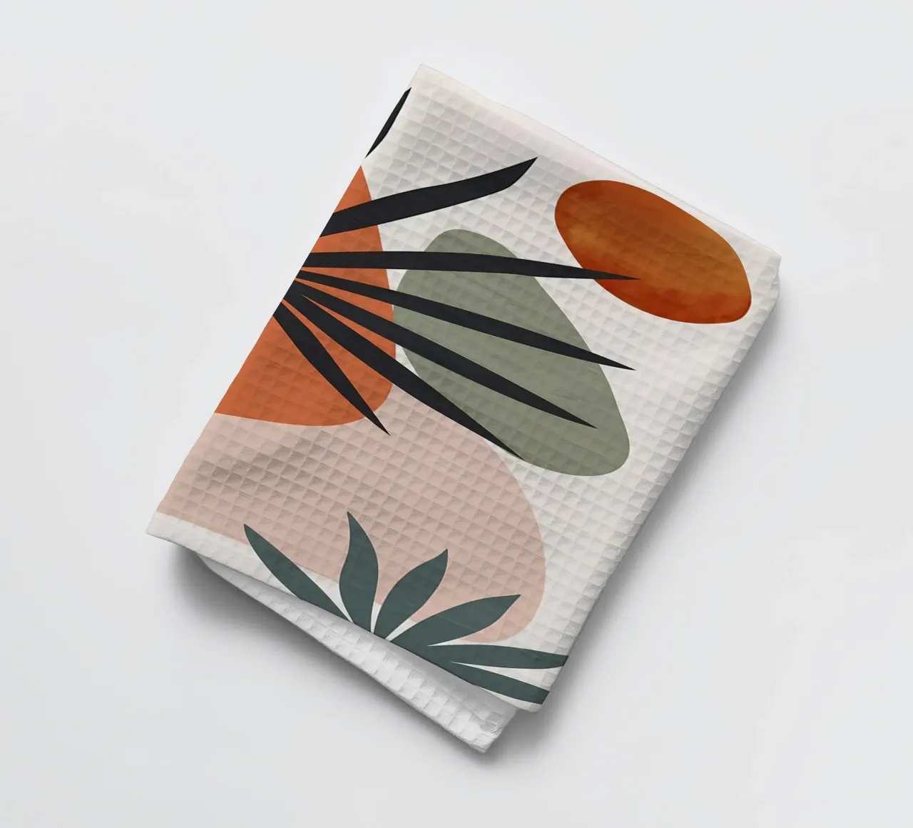 forme astratte foglie di palma forme geometriche canovaccio da cucina da Janine P McGuire