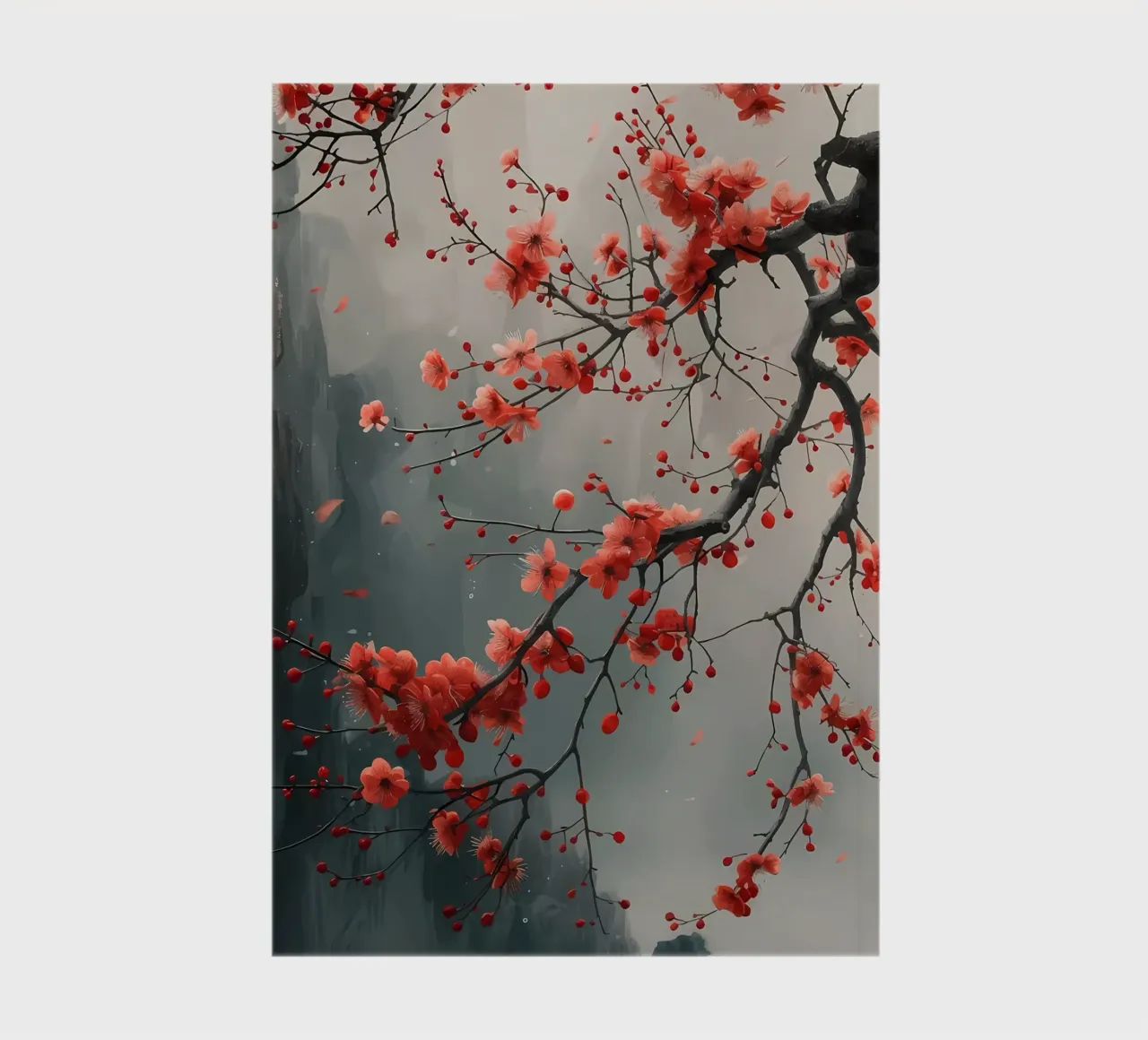 cherry blossoms tree branch mist notebook by Janine P McGuire