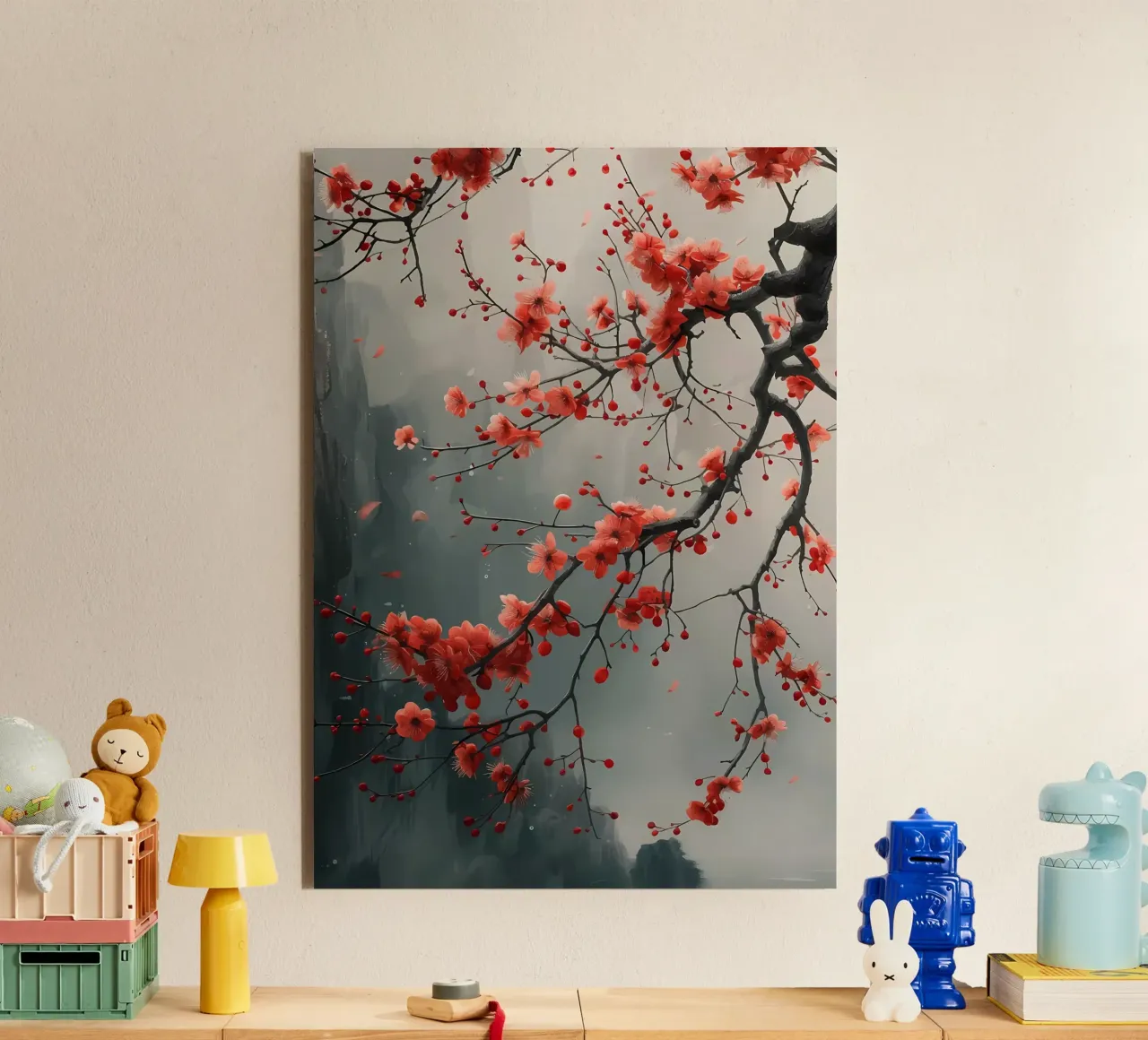 fiori di ciliegio albero ramo nebbia alluminio dibond da Janine P McGuire