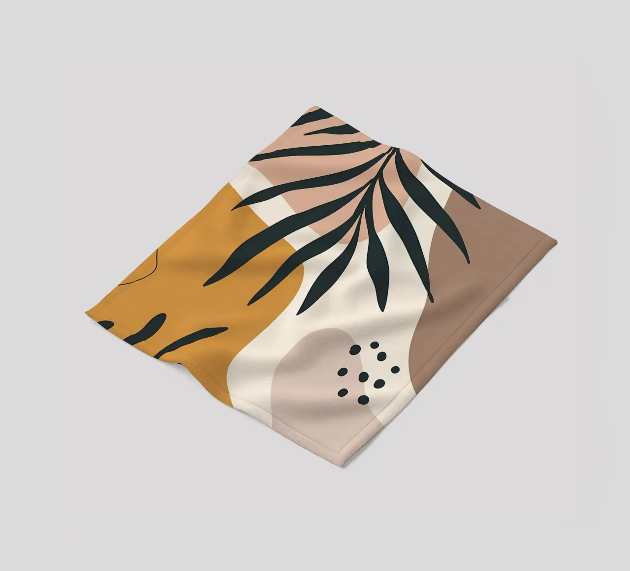 foglie forme organiche forme astratte coperta in pile da Janine P McGuire