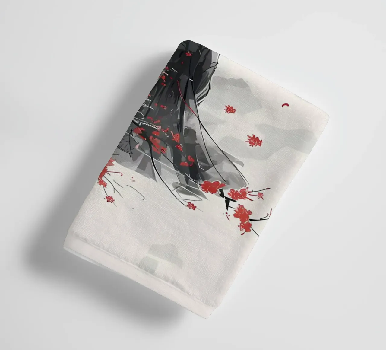fiori di ciliegio tempio giapponese donna in kimono asciugamano da bagno da Janine P McGuire