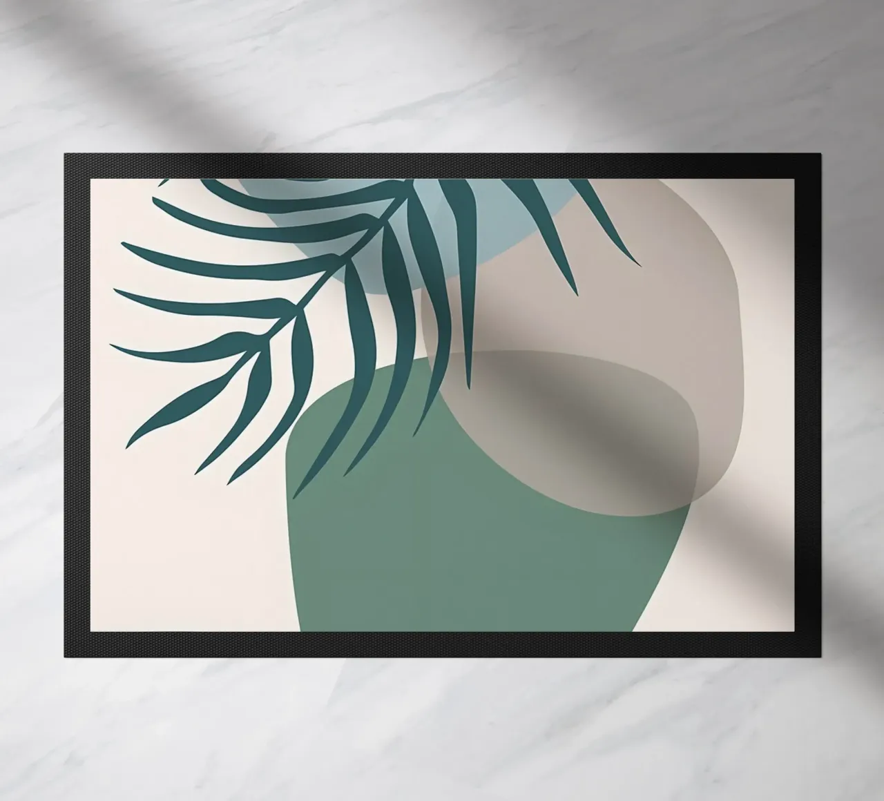 vaso di foglie forme geometriche forme sovrapposte zerbino da Janine P McGuire