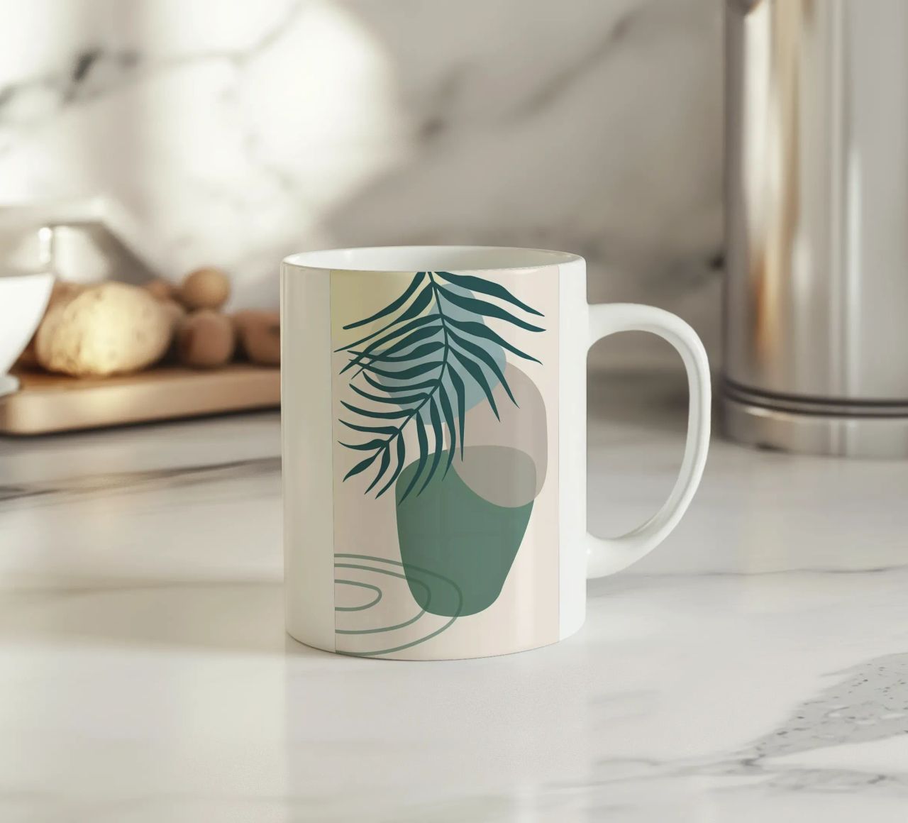 vaso di foglie forme geometriche forme sovrapposte tazza in ceramica da Janine P McGuire