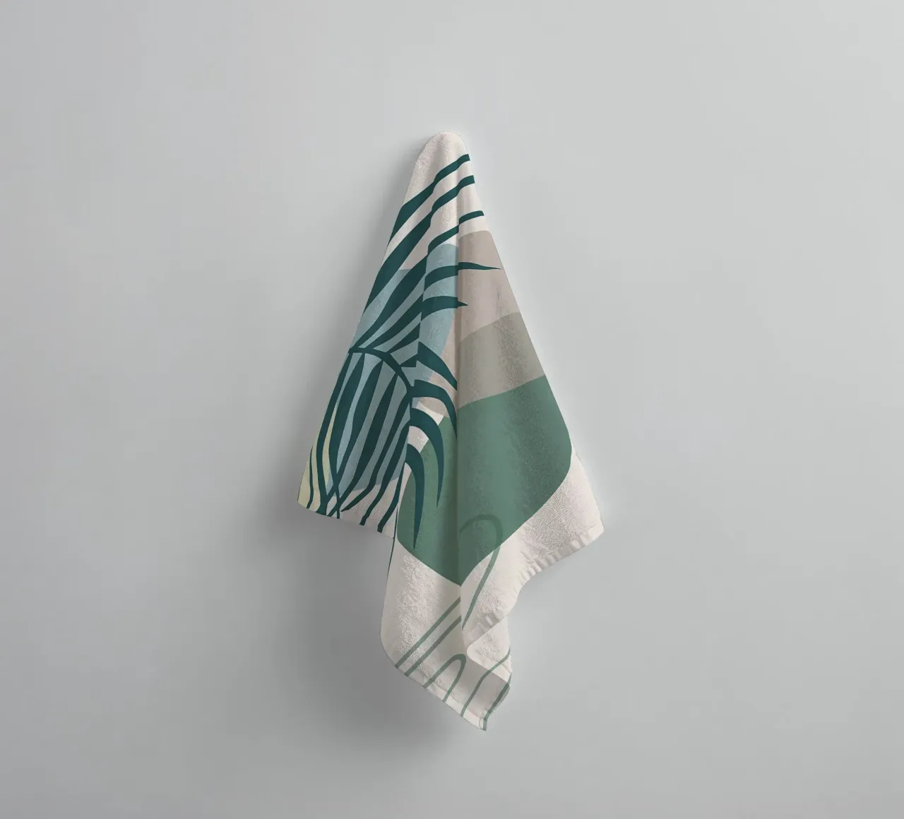 vaso di foglie forme geometriche forme sovrapposte asciugamano da bagno da Janine P McGuire