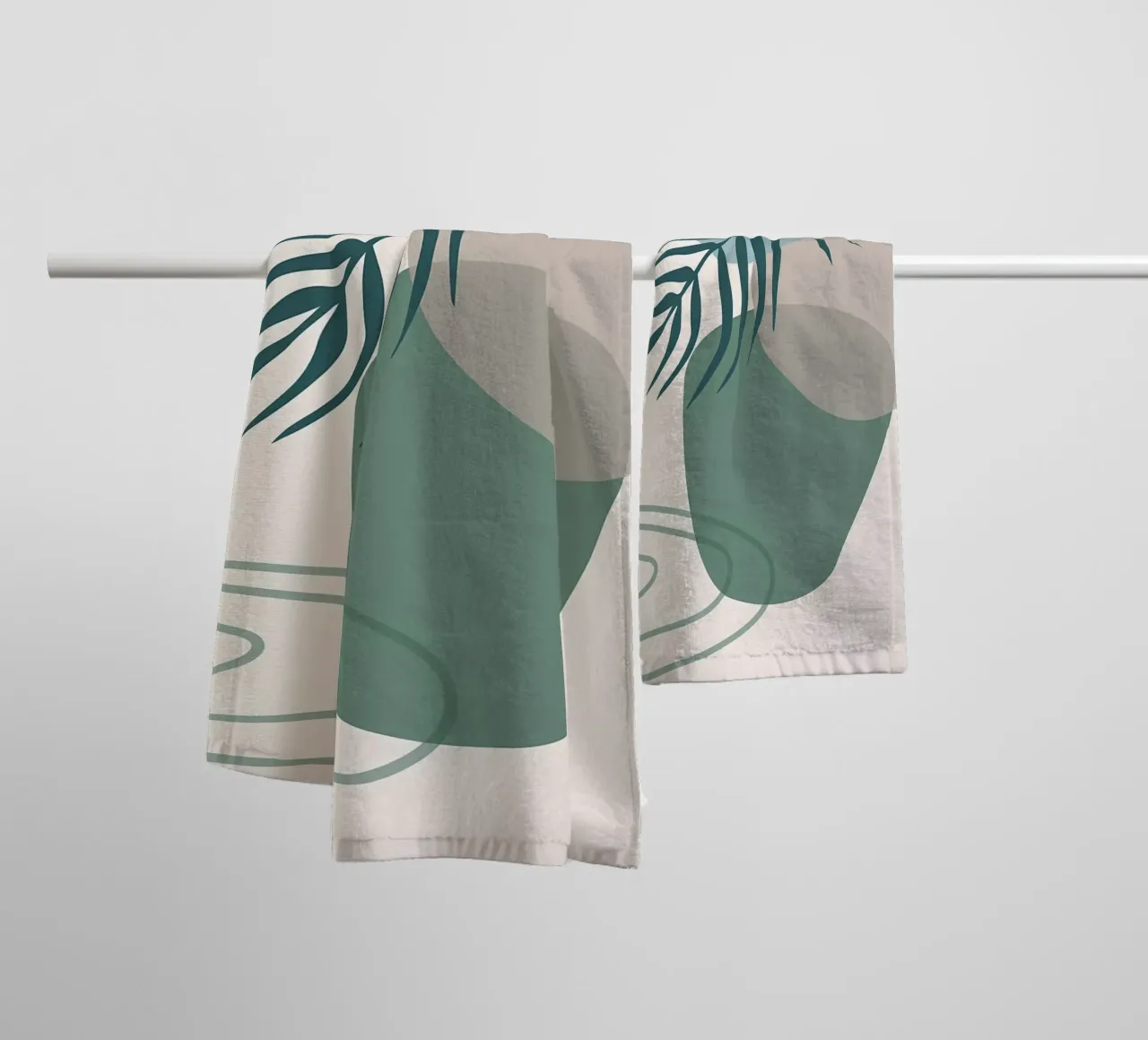 vaso di foglie forme geometriche forme sovrapposte asciugamano da bagno da Janine P McGuire