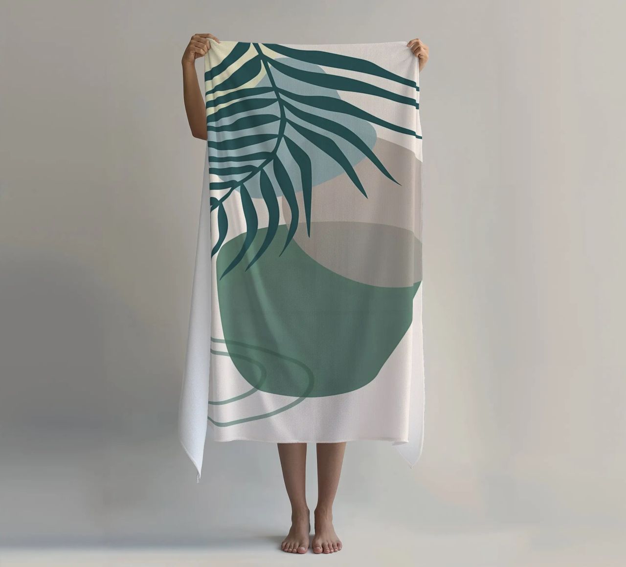 vaso di foglie forme geometriche forme sovrapposte telo mare da Janine P McGuire