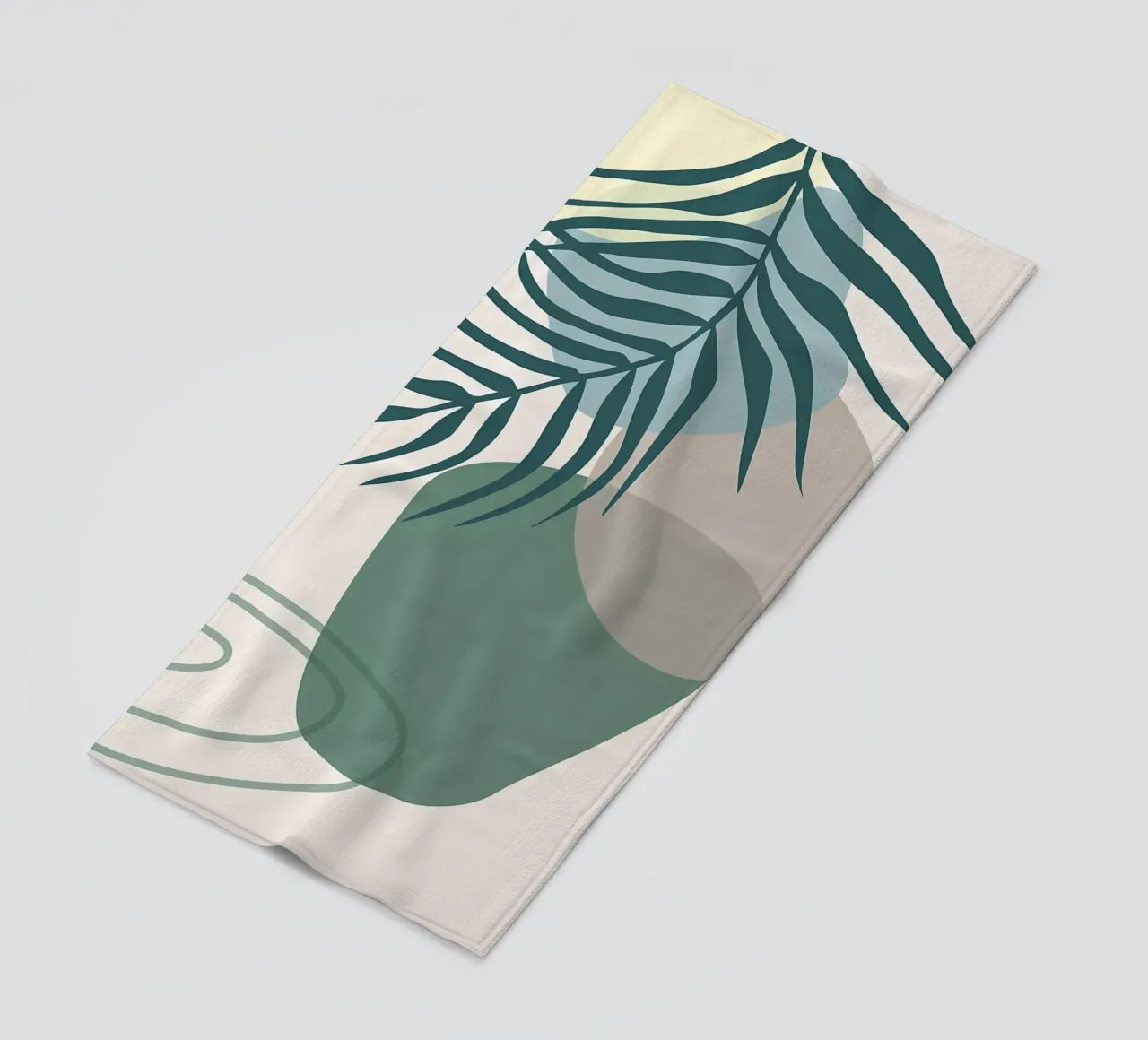 vaso di foglie forme geometriche forme sovrapposte telo mare da Janine P McGuire