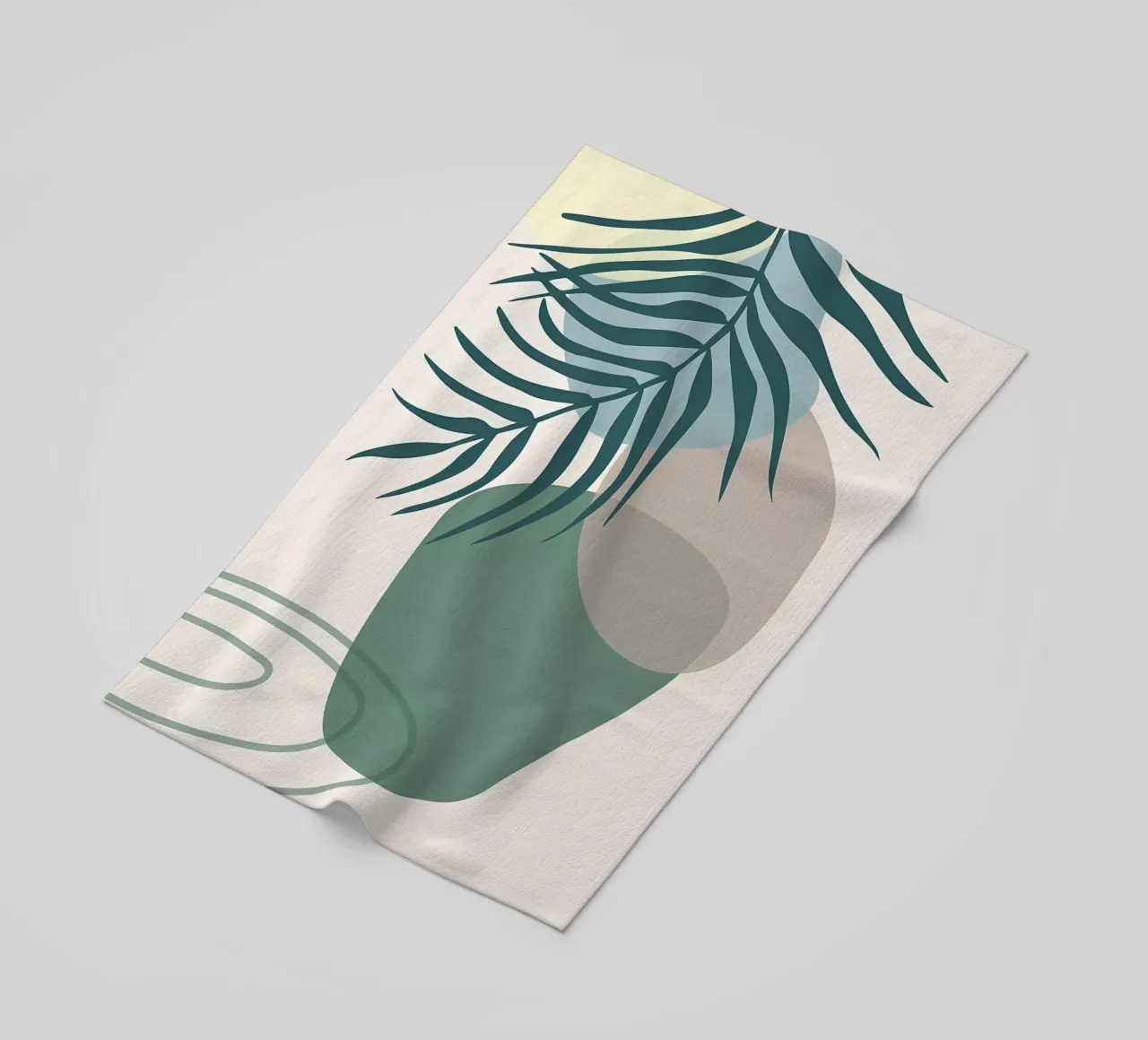 vaso di foglie forme geometriche forme sovrapposte telo mare da Janine P McGuire