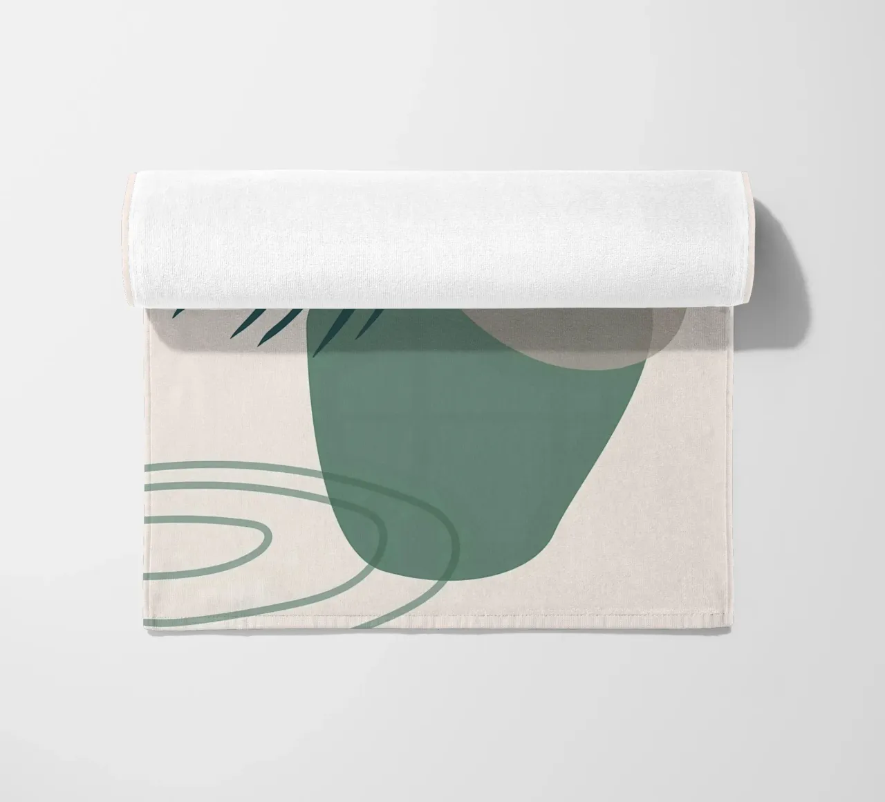 vaso di foglie forme geometriche forme sovrapposte telo mare da Janine P McGuire