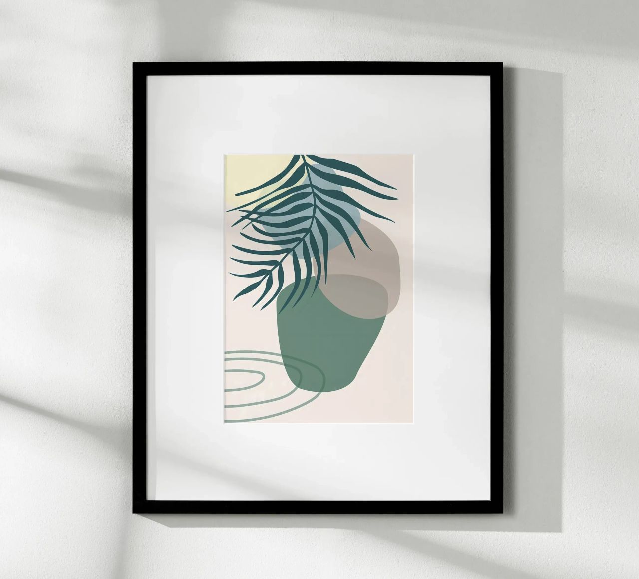 vaso di foglie forme geometriche forme sovrapposte carta hahnemühle da Janine P McGuire