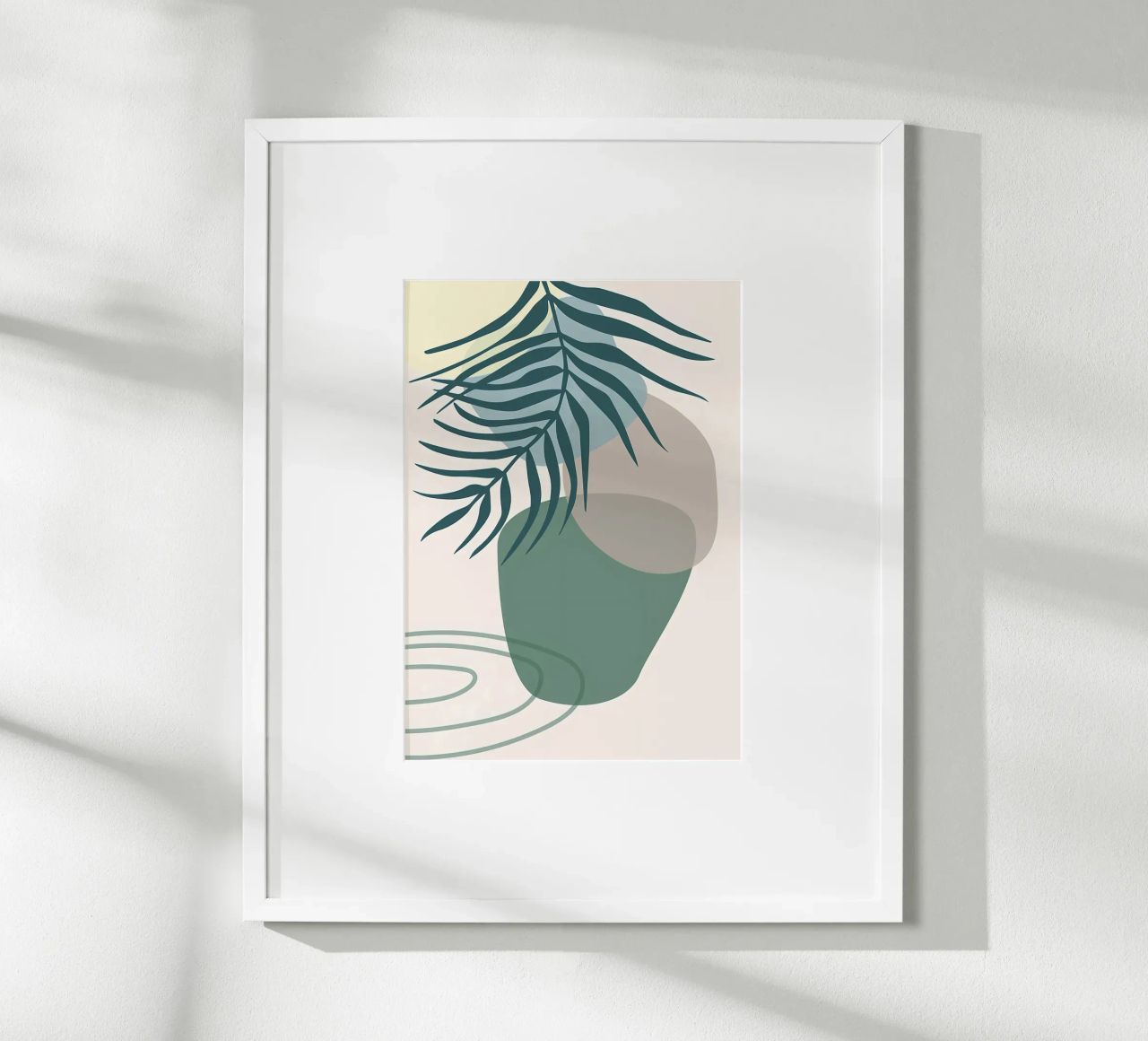 vaso di foglie forme geometriche forme sovrapposte carta hahnemühle da Janine P McGuire