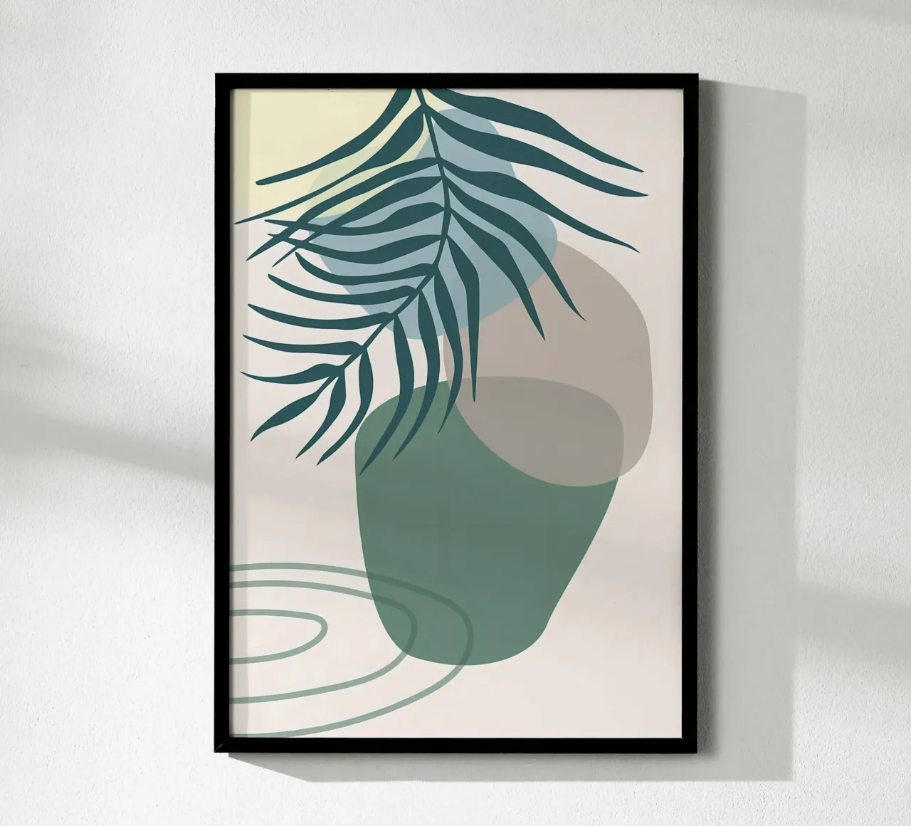 vaso di foglie forme geometriche forme sovrapposte poster da Janine P McGuire