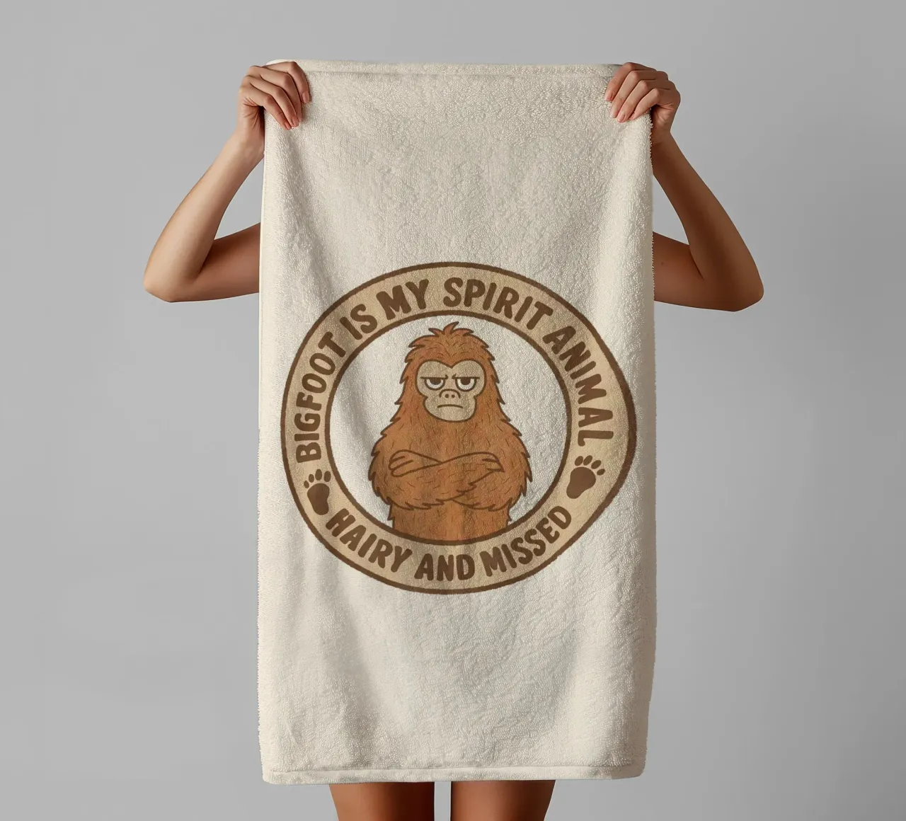 Bigfoot is my spirit animal towel by Loobs
