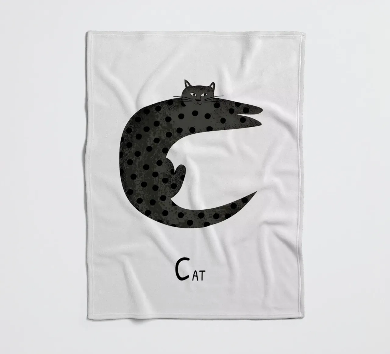 C for Cat coperta in pile da Little Flourishes