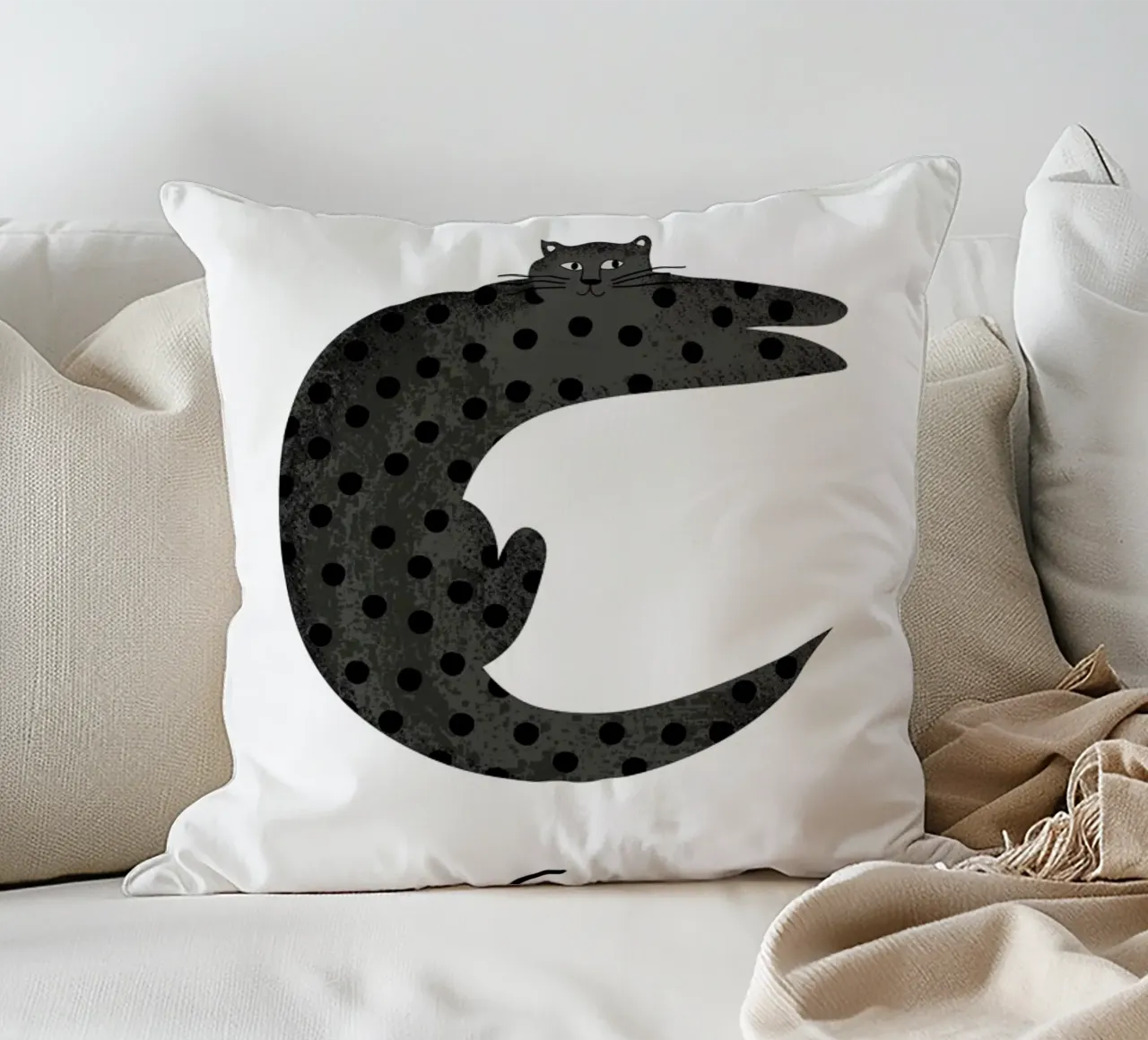 C for Cat cuscino da Little Flourishes