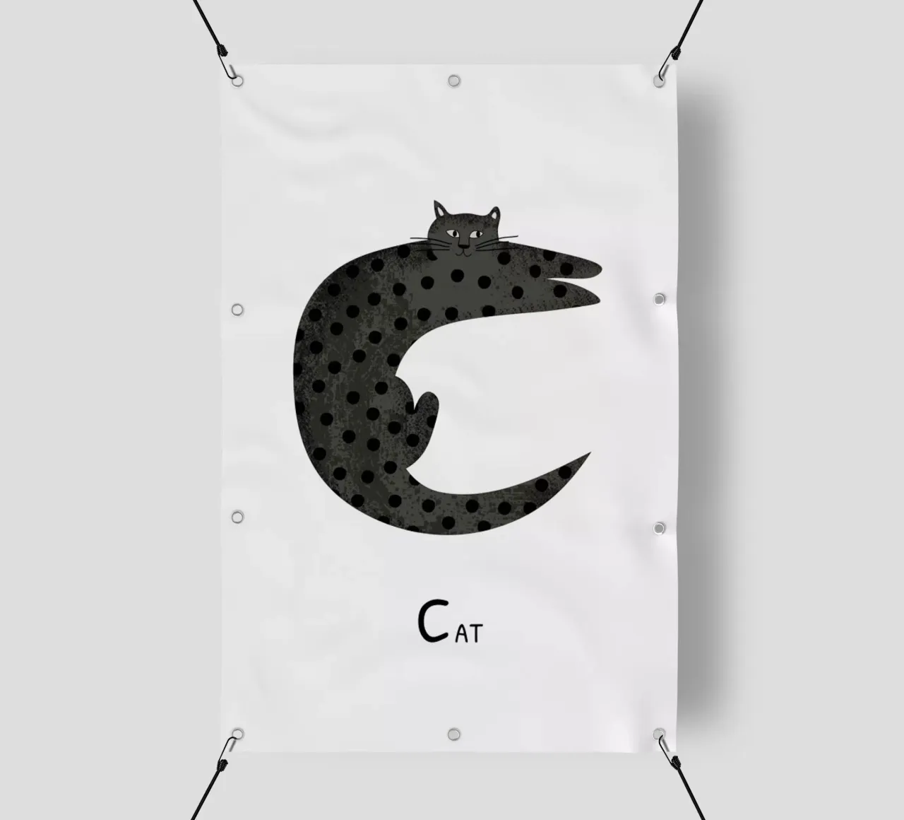 C for Cat telo in pvc da Little Flourishes