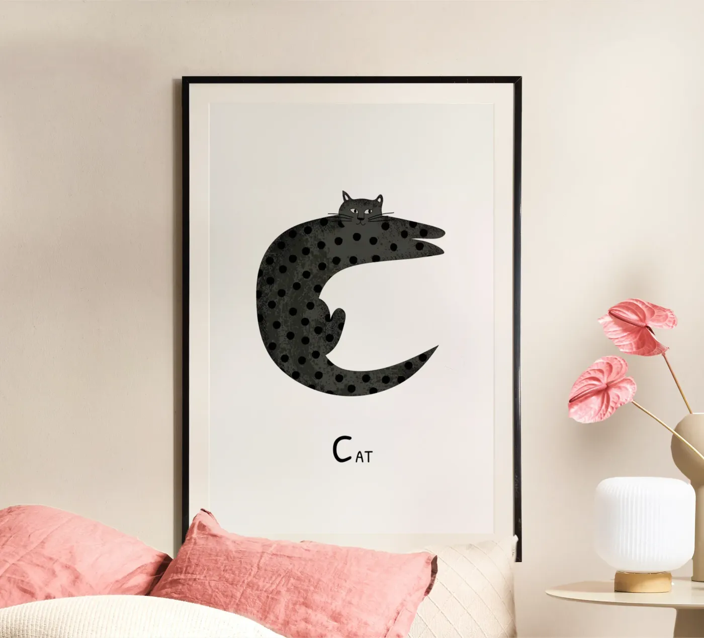 C for Cat poster van Little Flourishes