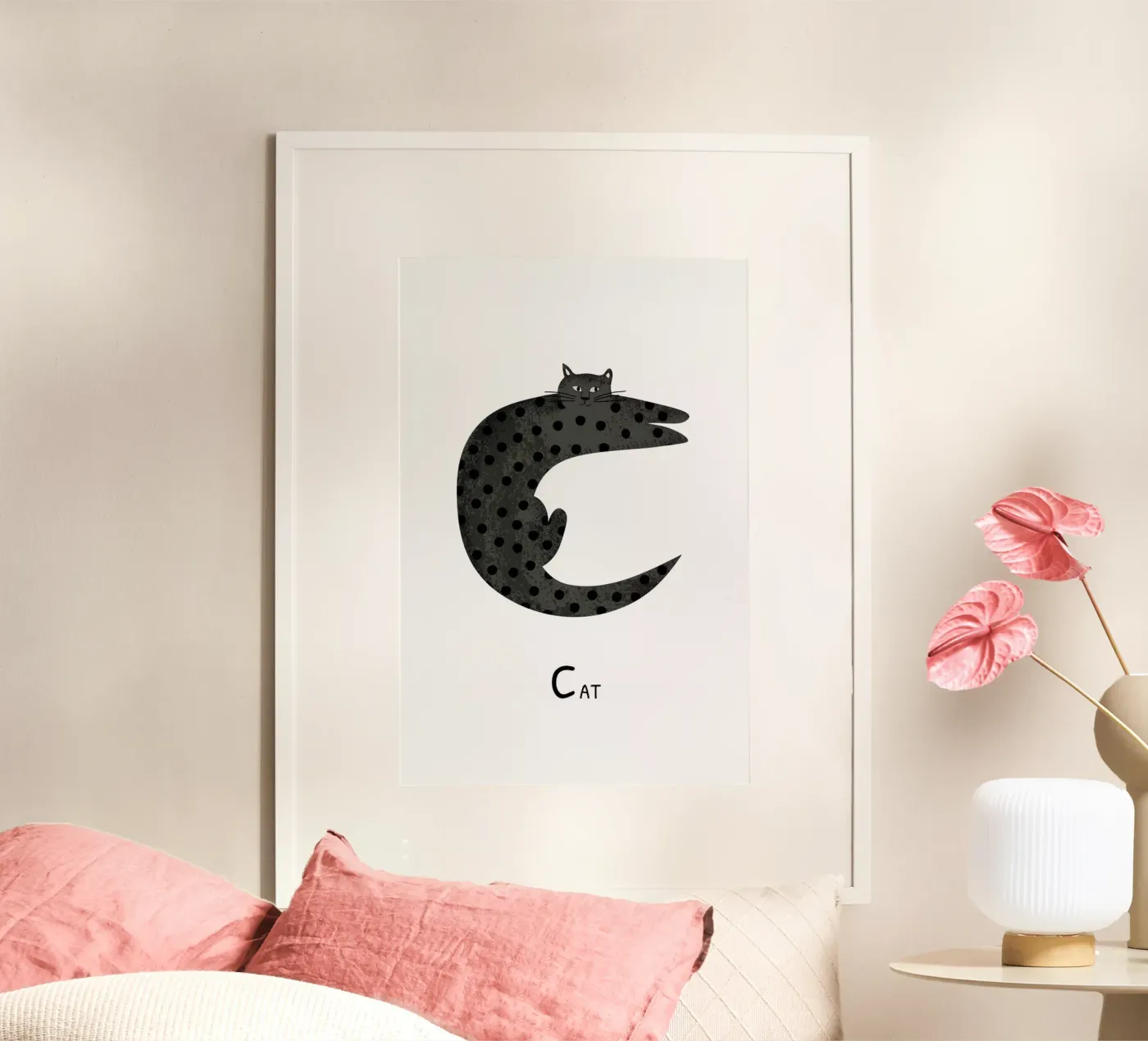 C for Cat poster van Little Flourishes