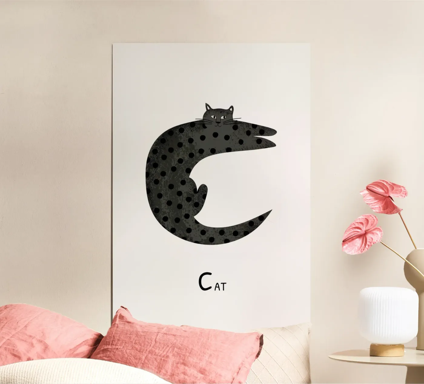 C for Cat poster van Little Flourishes
