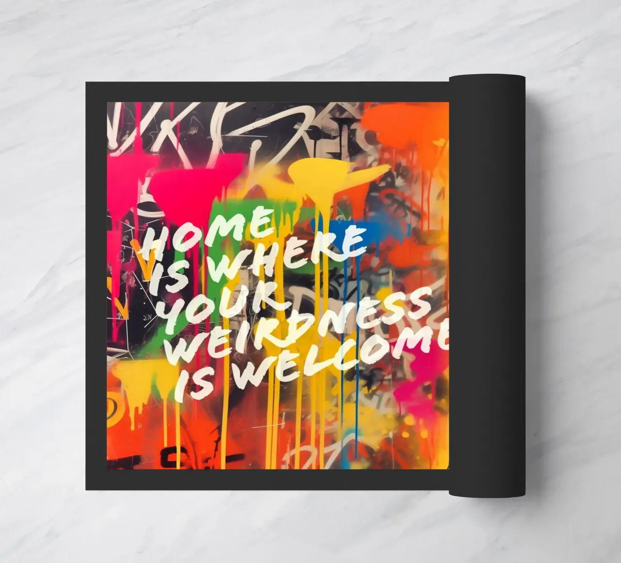 HOME IS WHERE YOUR WEIRDNESS IS WELCOME | Street Art felpudo de Autofocus