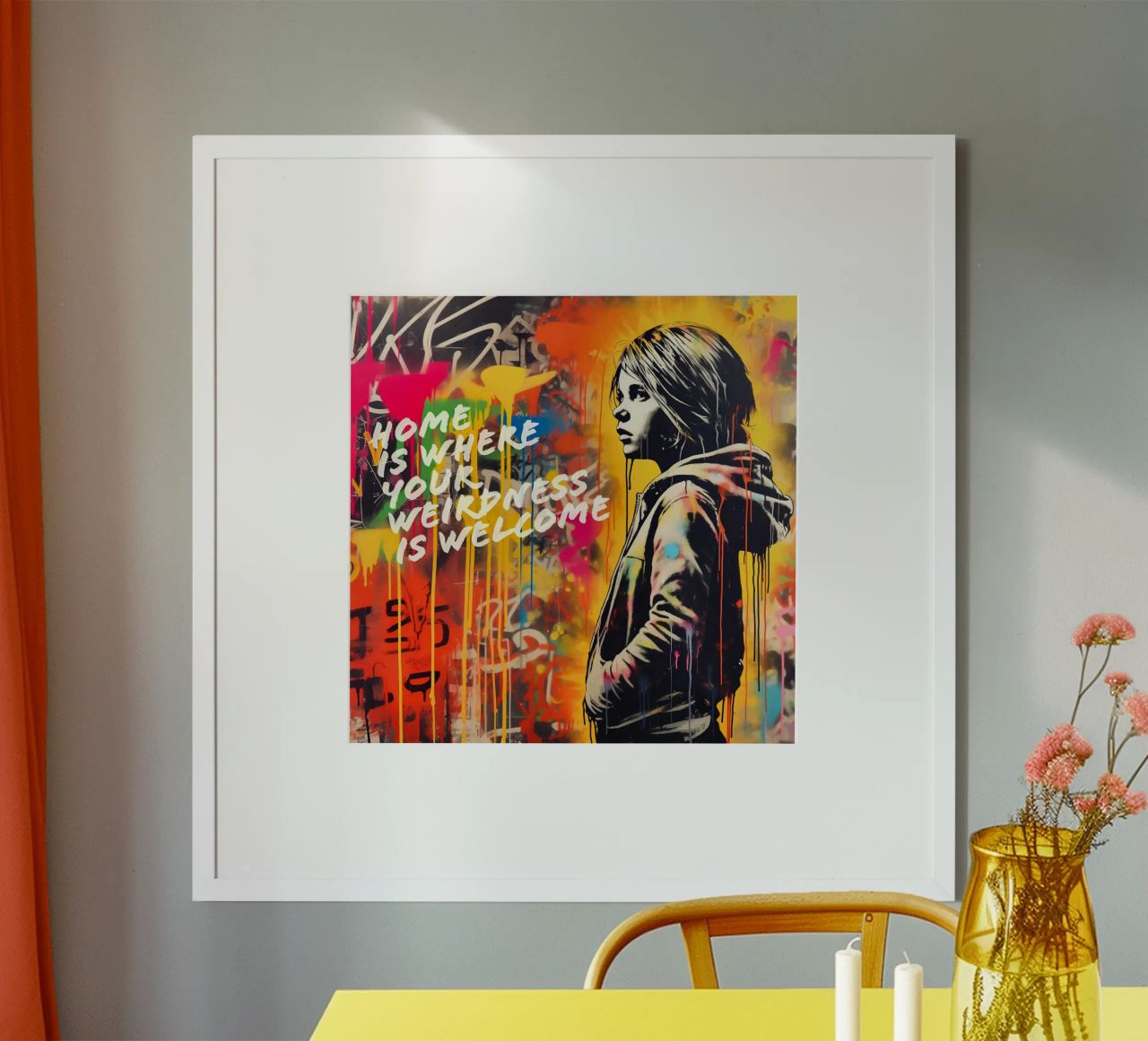 HOME IS WHERE YOUR WEIRDNESS IS WELCOME | Street Art poster de Autofocus