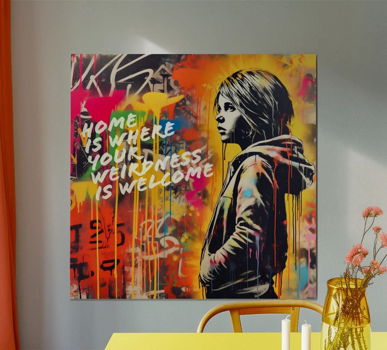 HOME IS WHERE YOUR WEIRDNESS IS WELCOME | Street Art poster de Autofocus