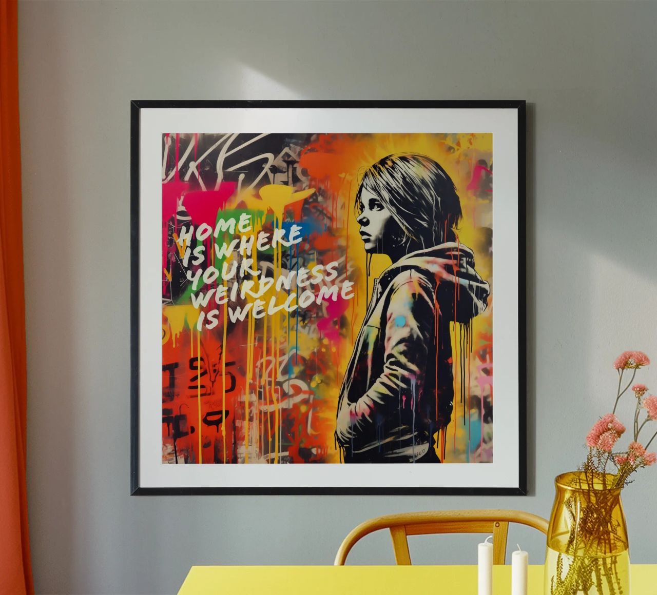 HOME IS WHERE YOUR WEIRDNESS IS WELCOME | Street Art poster de Autofocus