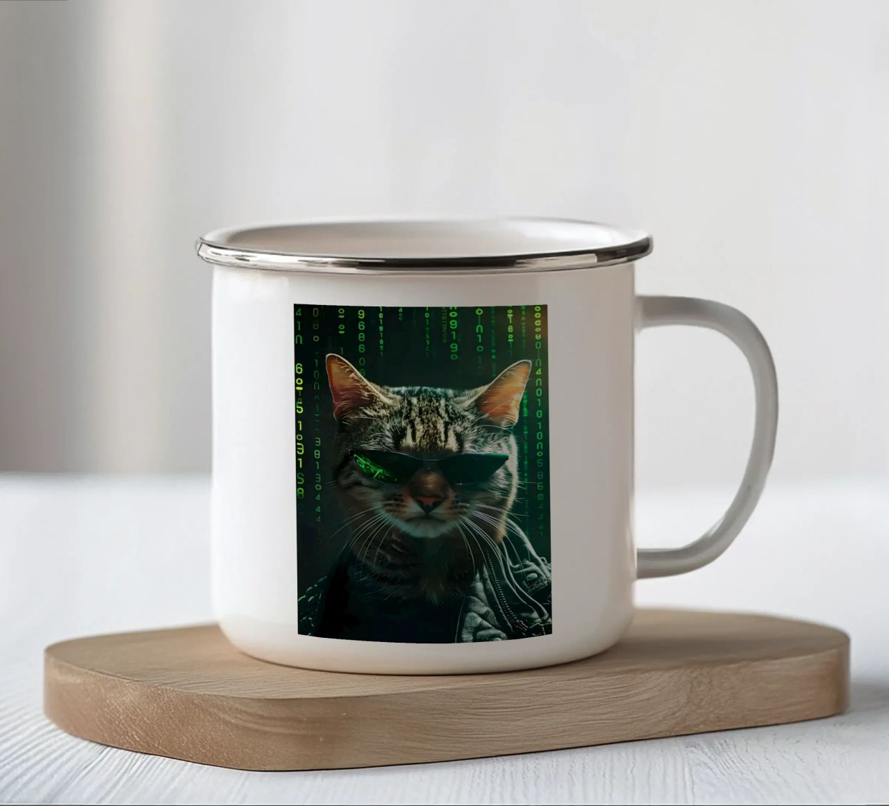occhiali da sole gatto in pelle matrix tazza in smalto da Quinten Tibbetts-Minimalist